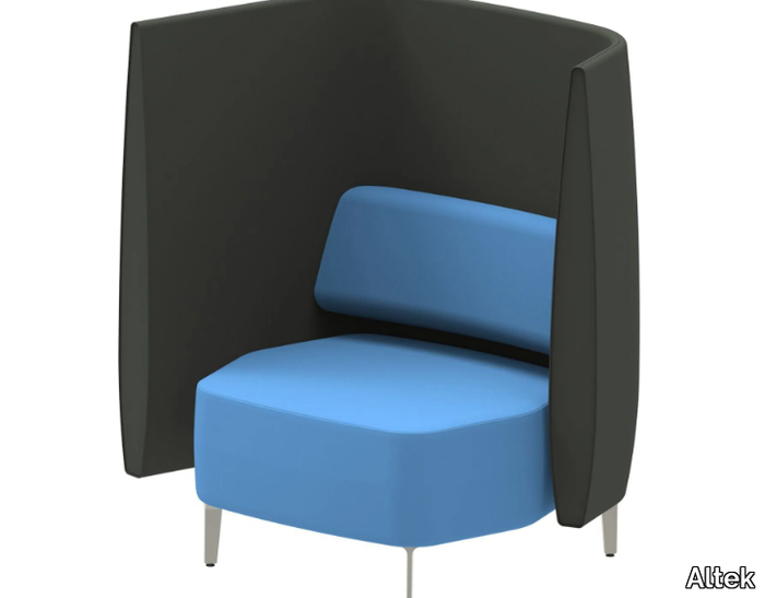 AIRWAVE 22 - Fabric armchair with high backrest and leg base for contract _ Altek