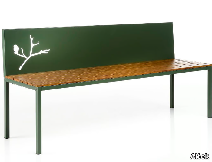 BIRDY - Composite material garden bench with back _ Altek