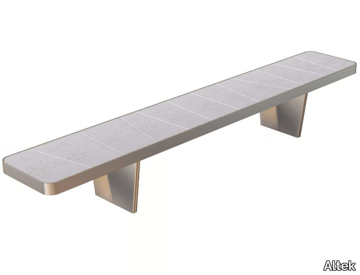 DOLMEN/2 - Lapitec® and steel garden bench _ Altek