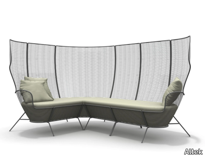 QUIZAS - Corner high-back steel garden sofa _ Altek