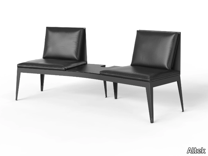 WEST COAST - Lounge double chair in genuine leather with centrale tray _ Altek