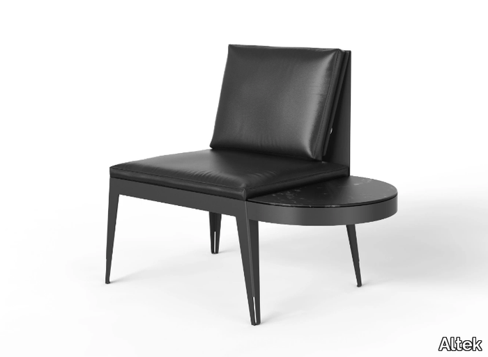 WEST COAST - Lounge chair in leather with side tray _ Altek