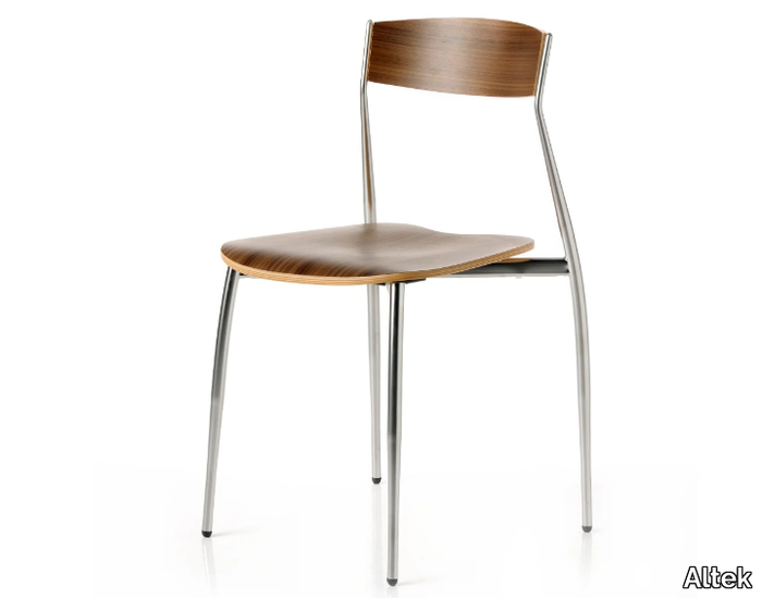 BABA - Stackable steel and wood chair _ Altek