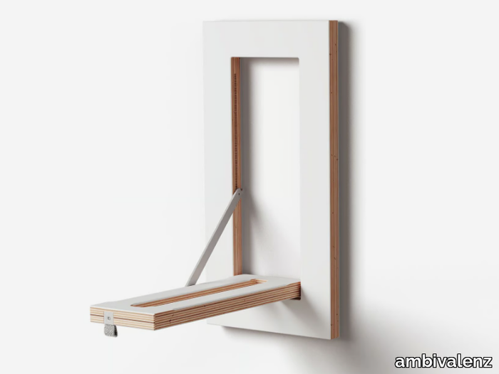 FLÄPPS HÄNGRAIL 20x40-1 - WHITE - Wall-mounted plywood coat rack _ ambivalenz