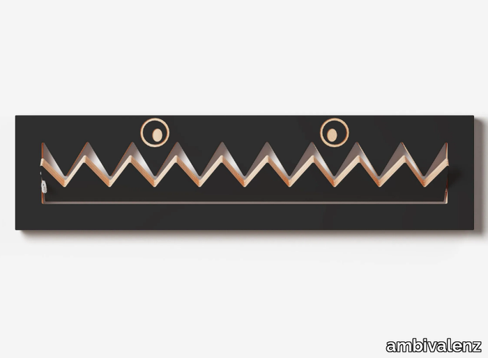 FLÄPPS MONSTERHÄNG 80x20-1 - BLACK - Wall-mounted plywood coat rack _ ambivalenz