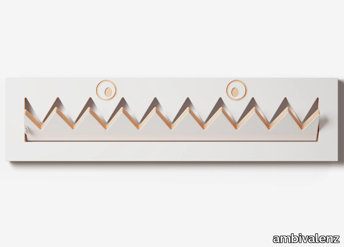 FLÄPPS MONSTERHÄNG 80x20-1 - WHITE - Wall-mounted plywood coat rack _ ambivalenz