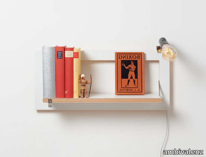 FLÄPPS 60x27x1 - WHITE - Folding plywood wall shelf _ ambivalenz