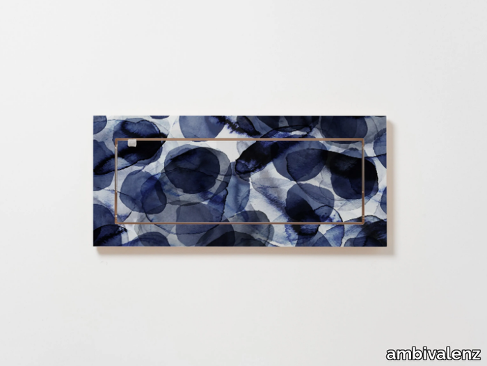 FLÄPPS 60x27x1 - BUBBLES INDIGO - Folding plywood wall shelf _ ambivalenz