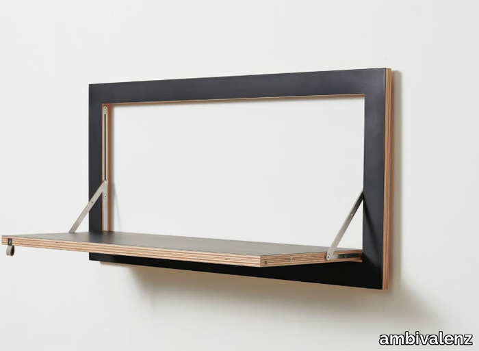 FLÄPPS 80x40x1 - BLACK - Plywood bookcase _ ambivalenz