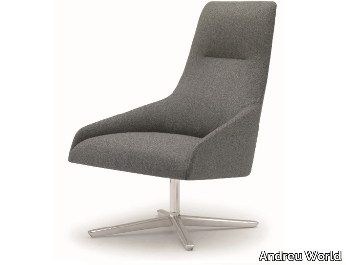 ALYA BU1520 - Upholstered armchair with 4-spoke base high-back _ Andreu World