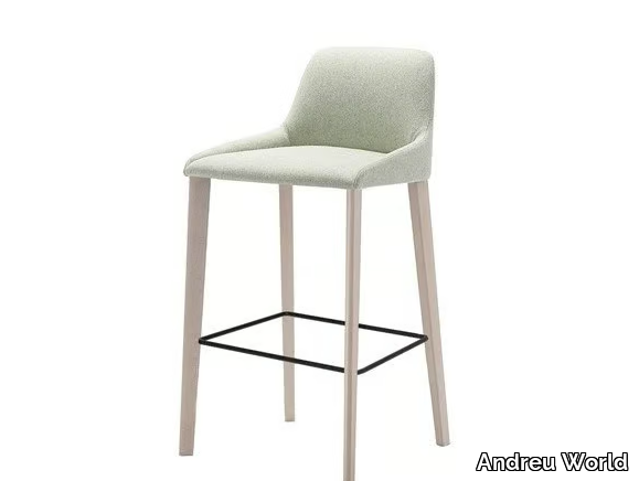 ALYA BQ1594 / BQ1595 - High upholstered leather stool with back _ Andreu World