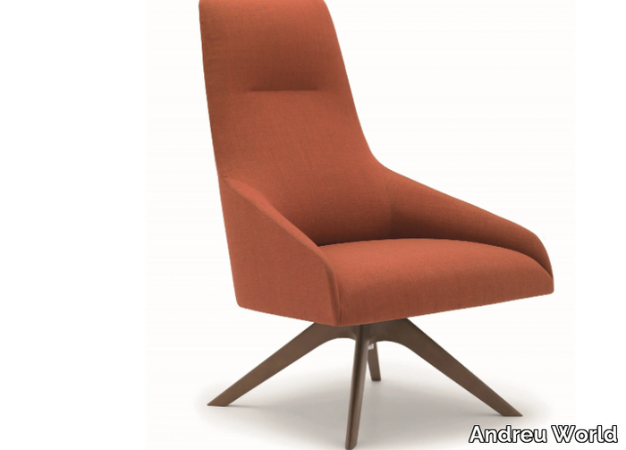 ALYA BU1521 - Swivel upholstered armchair high-back _ Andreu World