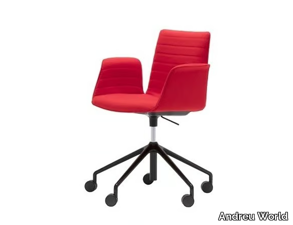 FLEX ARMCHAIR SO1661 - Swivel office chair with castors with 5-Spoke base _ Andreu World