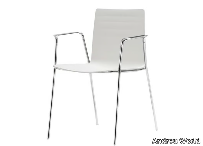 FLEX HIGH BACK SO1610 - Stackable Polymer chair with armrests _ Andreu World