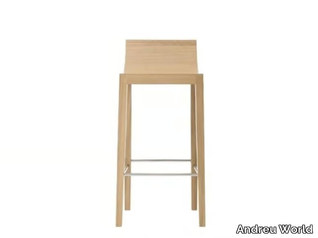 RDL BQ7298 - High oak stool with back _ Andreu World