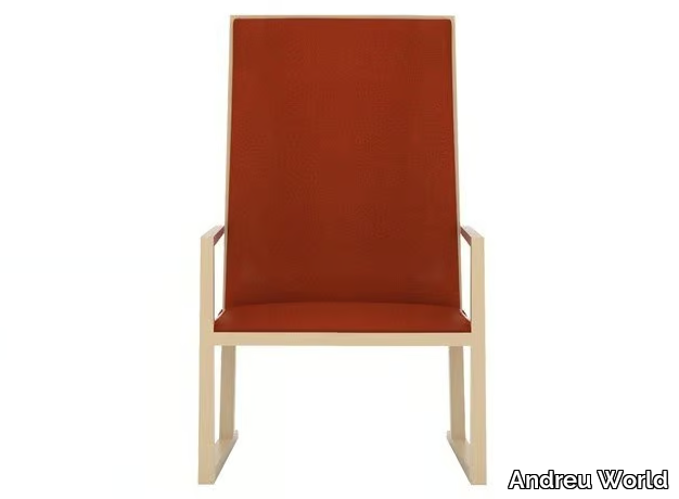 SERENA BU1354 - Sled base wooden armchair with armrests _ Andreu World