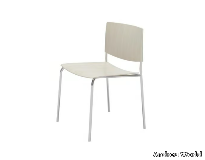 SIT WOOD SI1206 - Stackable oak chair open back _ Andreu World