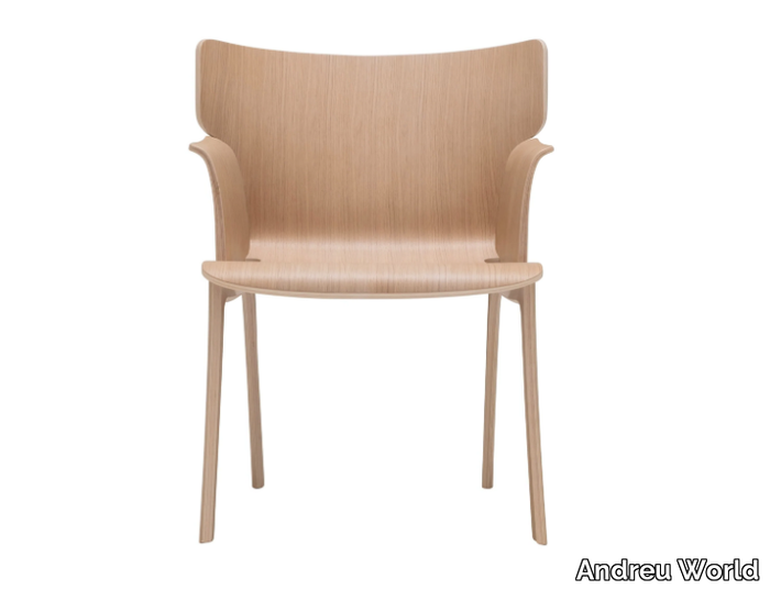 ADELA REX SO1411 - Oak chair with armrests _ Andreu World