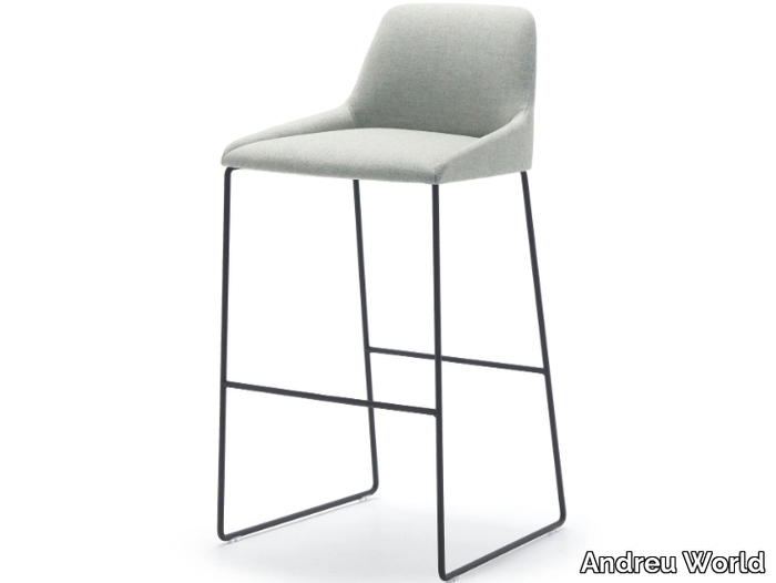 ALYA BQ1592 / BQ1593 - Sled base high fabric stool with back _ Andreu World