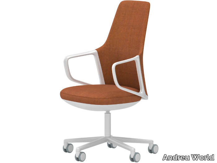 CALMA SO2286 - Swivel fabric office chair with castors with 5-Spoke base _ Andreu World