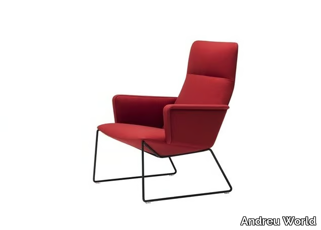 CAPRI LOUNGE BU1696 - Sled base armchair high-back _ Andreu World