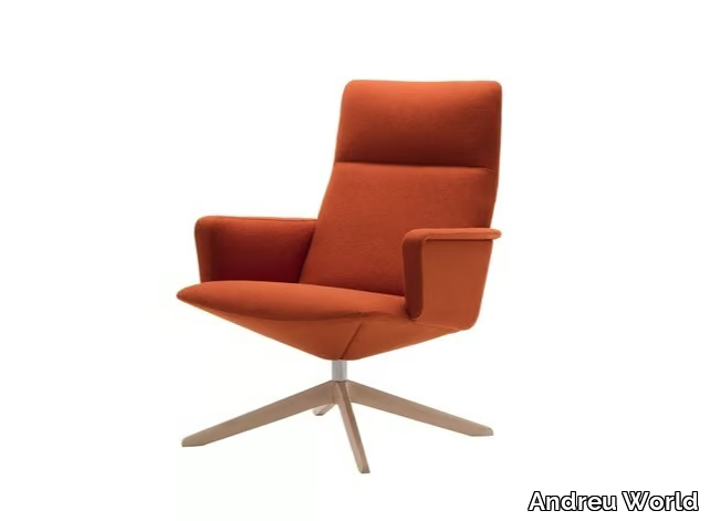 CAPRI LOUNGE BU1700 - Armchair with 4-spoke base high-back _ Andreu World