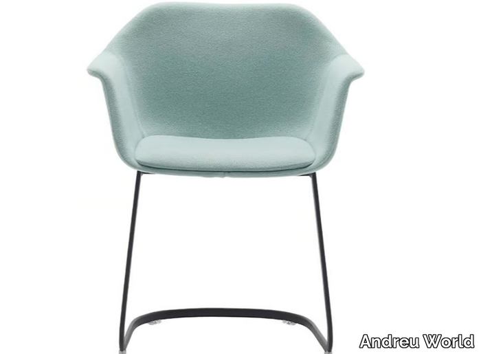 GALA SO0721 - Cantilever upholstered fabric chair with armrests _ Andreu World