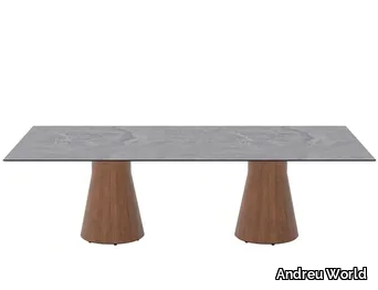 REVERSE WOOD OUTDOOR ME15107 - Rectangular table with iroko base _ Andreu World