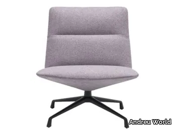 CAPRI LOUNGE BU1735 - Swivel upholstered armchair with 4-spoke base _ Andreu World