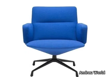 CAPRI LOUNGE BU1736 - Swivel armchair with armrests with 4-spoke base _ Andreu World