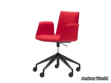 FLEX ARMCHAIR SO1662 - Height-adjustable office chair with 5-Spoke base with castors _ Andreu World