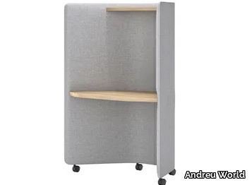 IN OUT OFFICE ME2259 - Workstation desk with sound absorbing screens with casters _ Andreu World