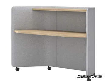 IN OUT OFFICE ME2260 - Workstation desk with sound absorbing screens with casters _ Andreu World