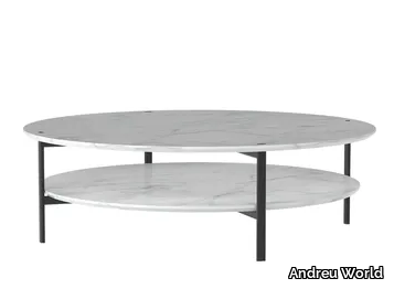 RUTA TABLE ME1993 - Round Carrara marble coffee table _ Andreu World