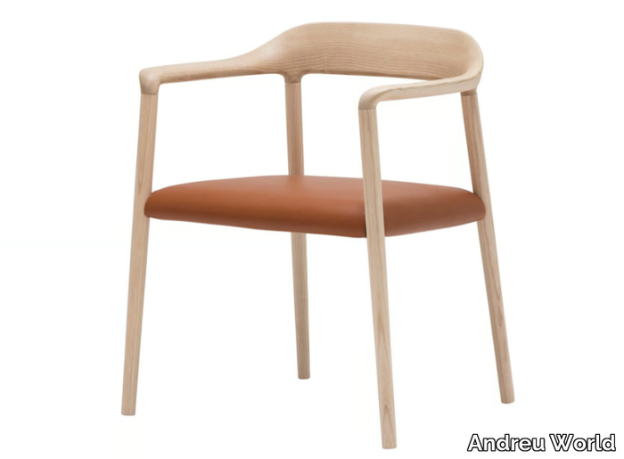 LICEO SO1545 - Solid wood chair with integrated cushion _ Andreu World