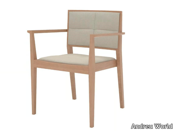 MANILA SO2033 - Stackable beech easy chair with armrests _ Andreu World