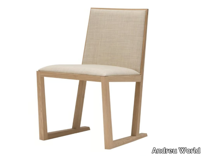 SERENA SI1344 - Sled base upholstered oak chair _ Andreu World