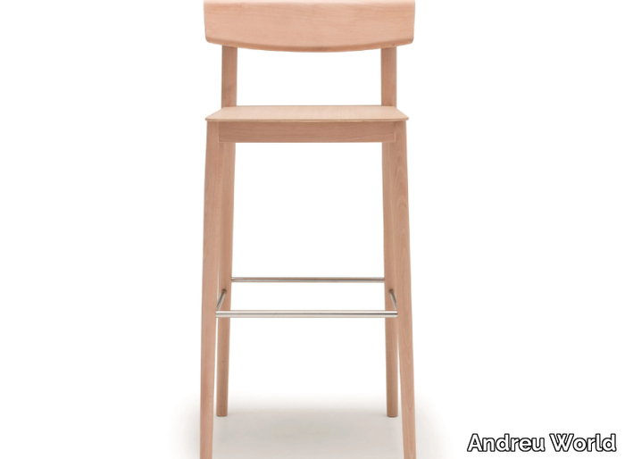 SMART BQ0637 - High wooden stool with back _ Andreu World