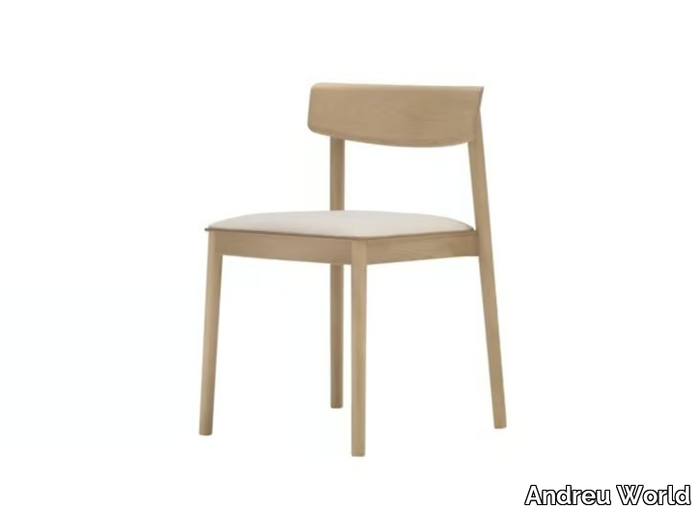 SMART SI0611 - Stackable beech chair with integrated cushion _ Andreu World