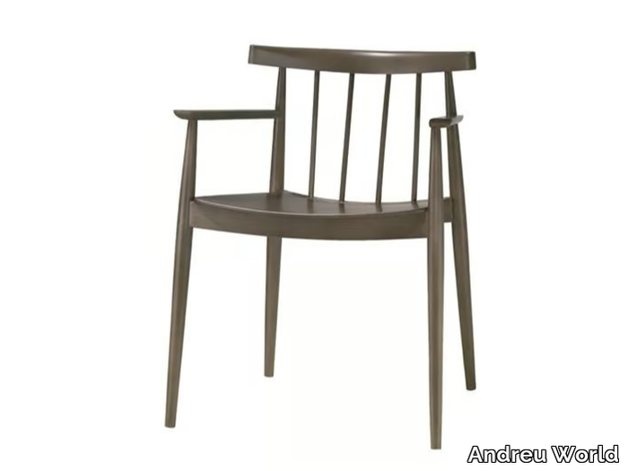 SMILE SO0333 - Open back beech chair with armrests _ Andreu World