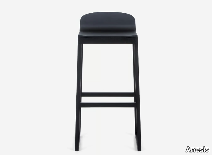 AVA - Solid wood barstool with footrest _ Anesis