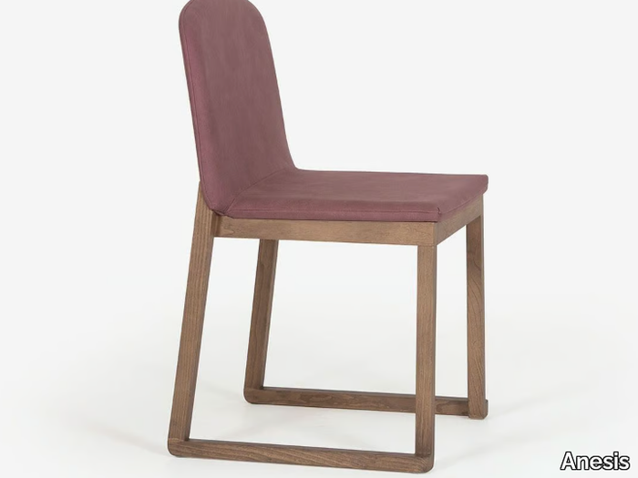 AVA PLUS - Sled base upholstered solid wood chair _ Anesis