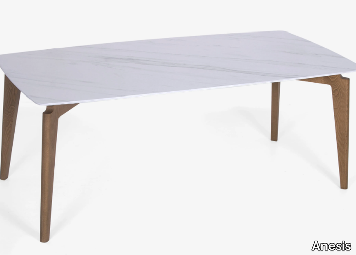 HUBO - Rectangular ceramic dining table _ Anesis