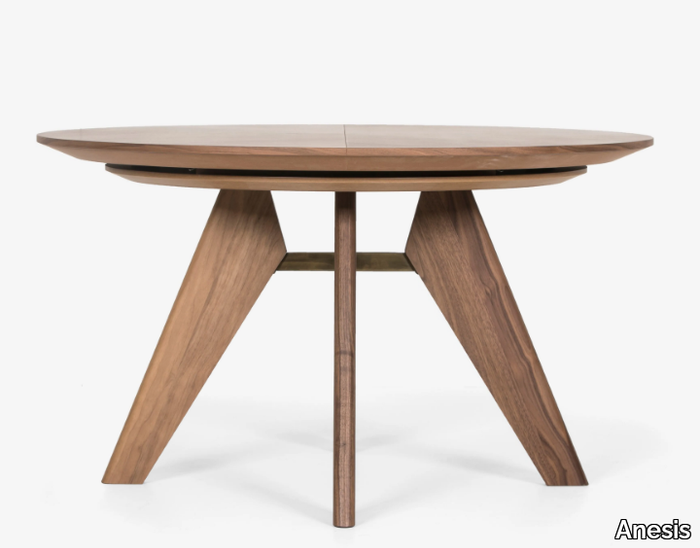 MAIDO ROUND - Extending round solid wood dining table _ Anesis