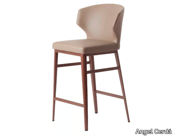 4000 - Leather barstool with footrest _ Angel Cerdá