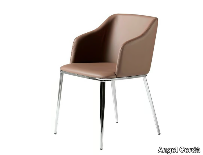 4022 - Imitation leather chair with armrests _ Angel Cerdá