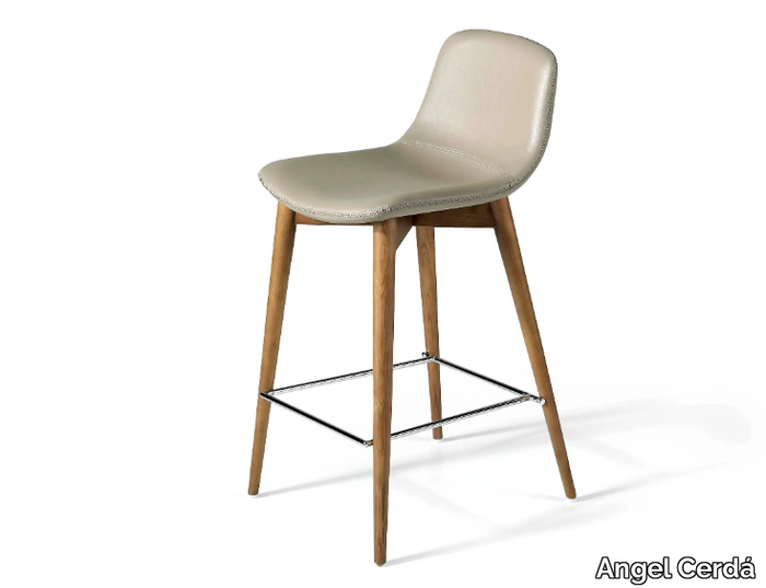 4044 - Leather barstool with footrest _ Angel Cerdá