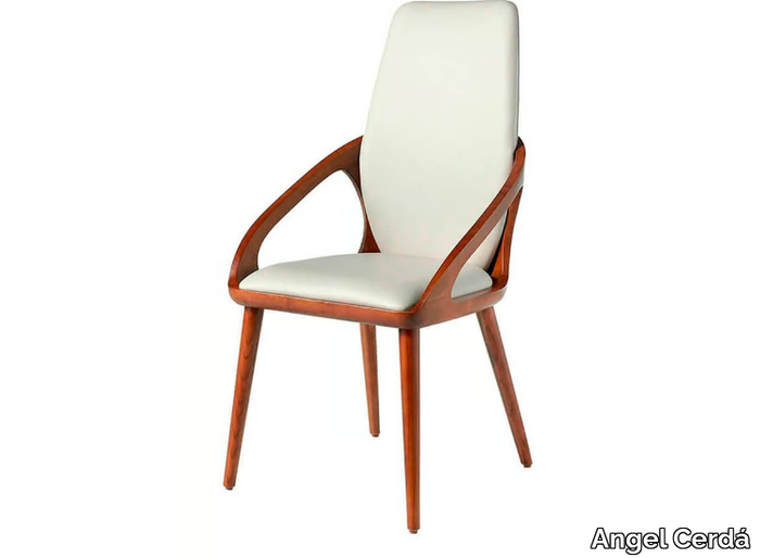 4066 - Imitation leather chair with armrests _ Angel Cerdá