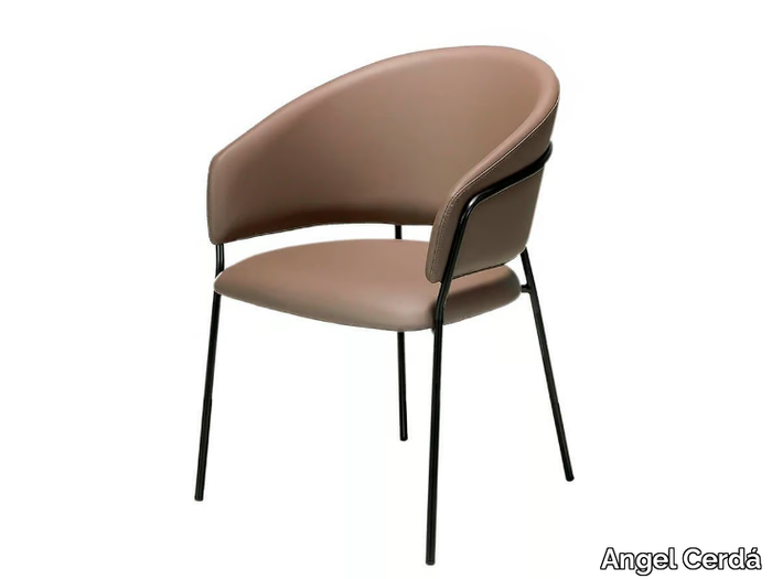 4088 - Imitation leather chair with armrests _ Angel Cerdá