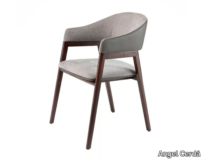 4091 - Upholstered wooden chair with armrests _ Angel Cerdá